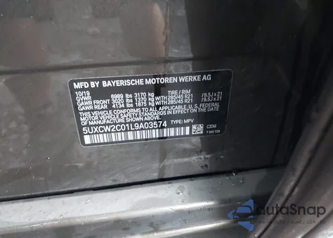2020 BMW X7 xDrive40I from USA, damaged, VIN 5UXCW2C01L9A03574